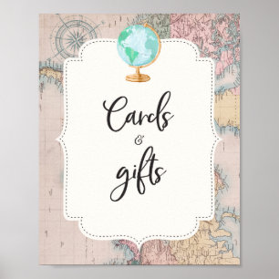 Poster Travel Baby Shower Cards And Gifts Table Sign
