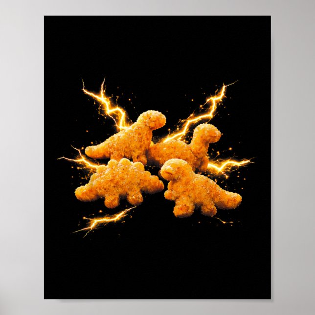 Poster Travesseiro de Dino Nugget Amante de Dinosaur Chic (Frente)