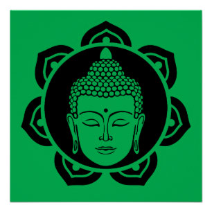 Póster Travesseiro de Meditação de Cabeça de Buda