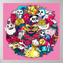 Poster Travesseiro decorativo de Arte do Porte Japonês