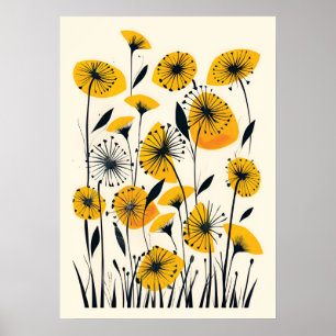 Poster Travesseiro decorativo de campos de flores silvest