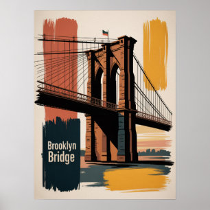 Poster Travessia da ponte de Brooklyn ao pôr do sol