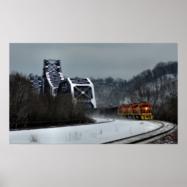 Póster Travessia de Ohio no Inverno (Frente)
