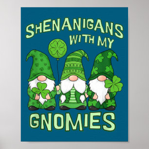 Poster Travessuras com gnomies dia de são patrício gnomo