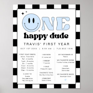 Poster TRAVIS Happy Duo Primeiro Aniversário Milestone