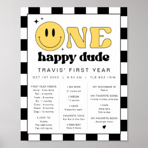 Poster TRAVIS Happy Duo Primeiro Aniversário Milestone