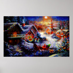 Poster Trazendo em casa a árvore de Natal