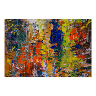 Póster Trazos de Cores Abstratas da Paleta do Artista