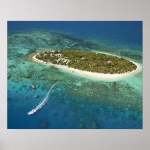 Poster Treasure Island Resort and boat, Fiji
