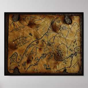 Poster Treasure Map of Haines Alaska