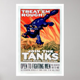 Póster Treat 'Em Rough! Join the Tanks (US02077A)
