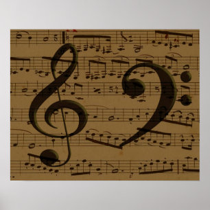 Póster Treble Clef Bass