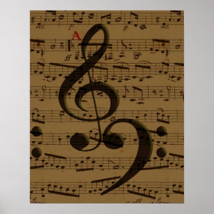 Poster Treble Clef Bass