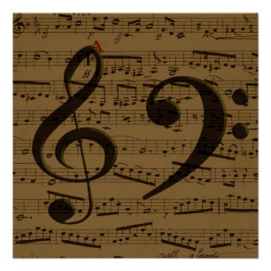Póster Treble Clef Bass