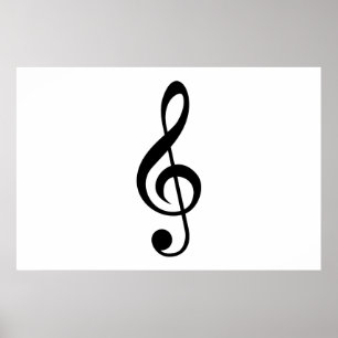 Poster Treble Clef G-Clef Musical Symbol