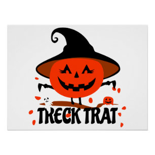 Póster Treck Trat Pumpkin sorrindo