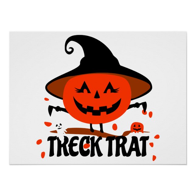 Póster Treck Trat Pumpkin sorrindo (Frente)