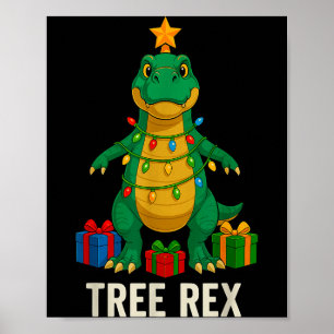 Poster Tree Rex Dinossauro Divertido Natal