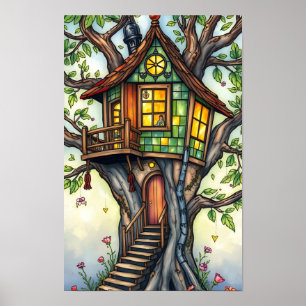 Poster Treehouse De Vidro Suspenso