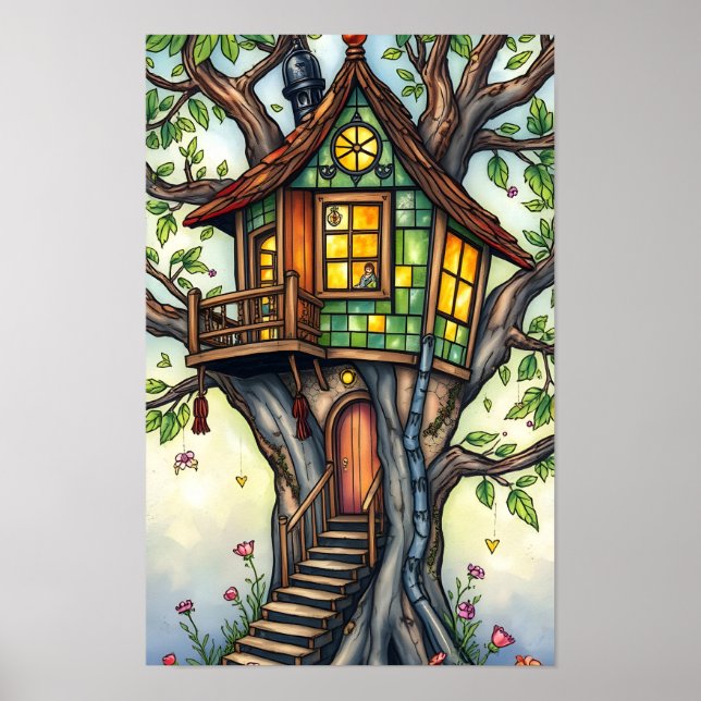 Poster Treehouse De Vidro Suspenso (Frente)
