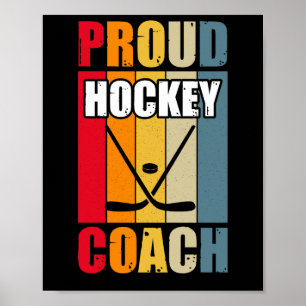 Poster Treinador Colorido de Hockey