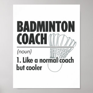 Poster Treinador de Badminton Definição do Substantivo Ba