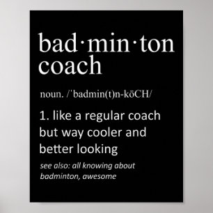 Poster Treinador de Badminton Dicionário Divertido Defini