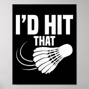 Poster Treinador de Badminton Shuttle Id Atingiu Jogador