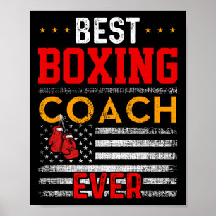 Poster Treinador de Boxing Melhor Treinamento Engraçado E