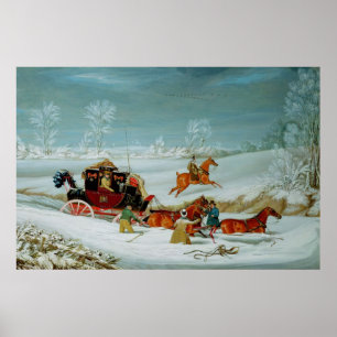 Póster Treinador de correio na neve