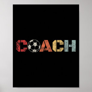 Poster Treinador de Futebol Retro Vintage Futebol Instrut