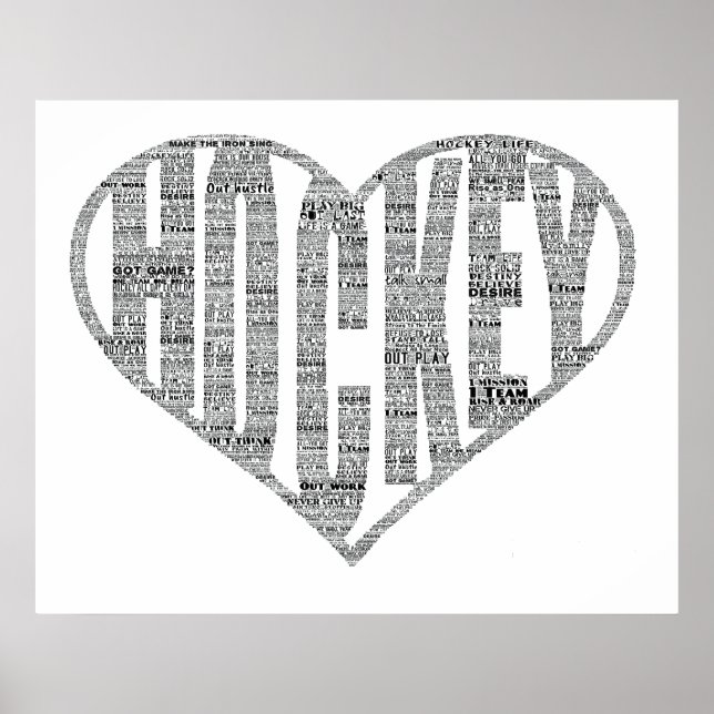 Poster Treinador de Jogadores de Hóquei em Arte Motivada (Frente)