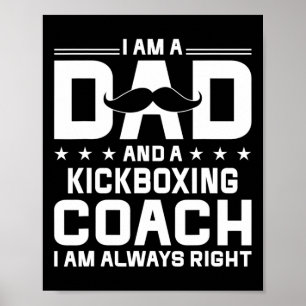 Poster Treinador de Kickboxing Pai Sempre Certo Treinador