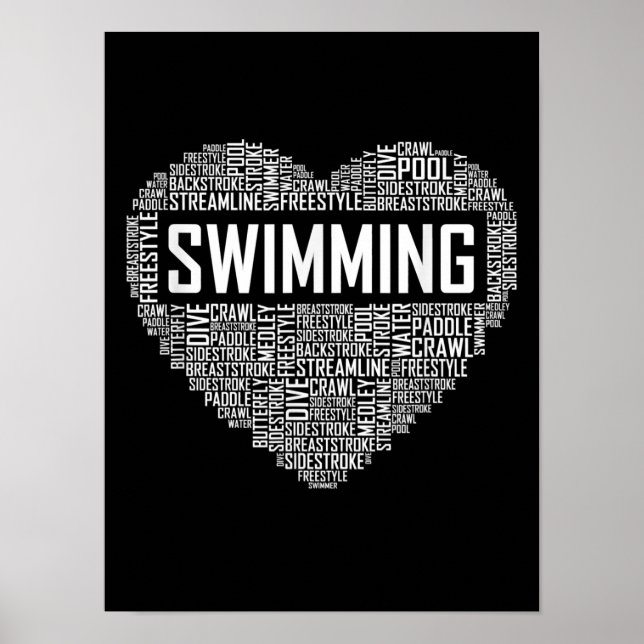 Poster Treinador de Nadação Swimmer - Presente Natação Pr (Frente)