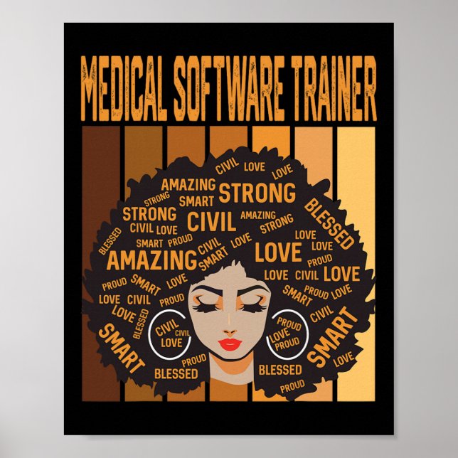 Poster Treinador de Software Médico Poderoso História Neg (Frente)