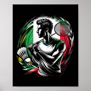 Poster Treinador desportista italiano Dminton