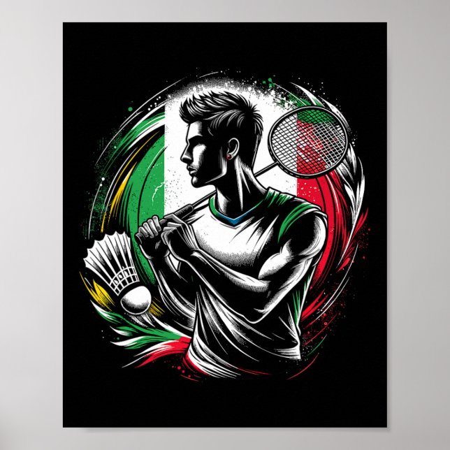 Poster Treinador desportista italiano Dminton (Frente)