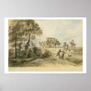 Póster Treinador e Highwayman (w/c no papel)