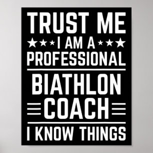 Poster Treinador em Biatlon Profissional Engraçado Biathl