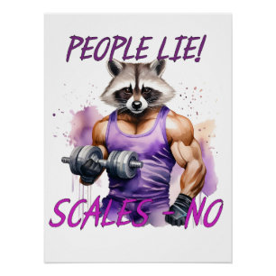 Póster Treinador Racoon, atleta, bobos