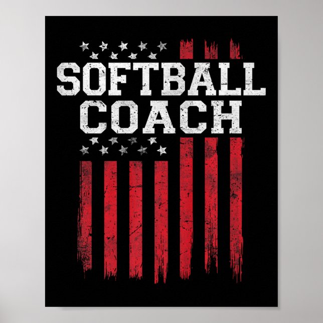 Poster Treinador Softball Ortoputo Americano Flag Usa Pat (Frente)