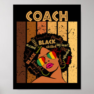 Poster Treinadora Afro-Americana História Negra