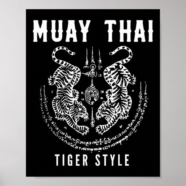 Poster Treinamento de Kickboxing Vintage Muay Thai Tigar  (Frente)