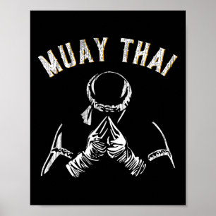 Poster Treinamento de Muay Thai Vintage Mma Kickboxing 