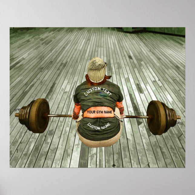 Póster Treinamento De Peso Do Proprietário Da Gym Com Seu (Frente)