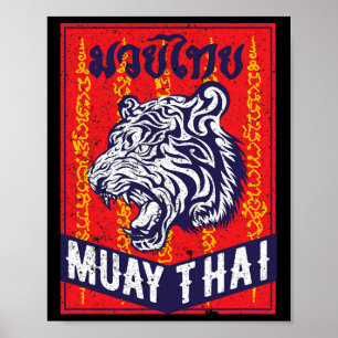 Poster Treinamento de tigre Muay Thai Mma Luta de rua Kic