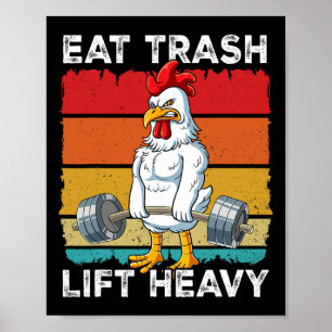 Poster Treinamento em Peso de Galinha Comer Lixo Levanta