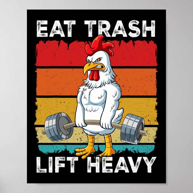 Poster Treinamento em Peso de Galinha Comer Lixo Levanta  (Frente)