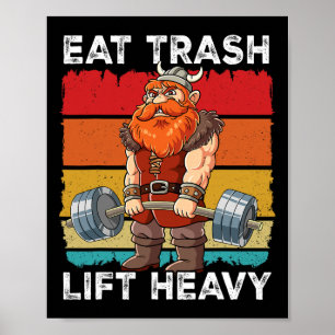 Poster Treinamento em Peso de Gym Coma Lixo Pesado 1