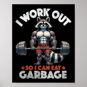 Poster Treinamento Engraçado em Gym Workout Muscled Racco